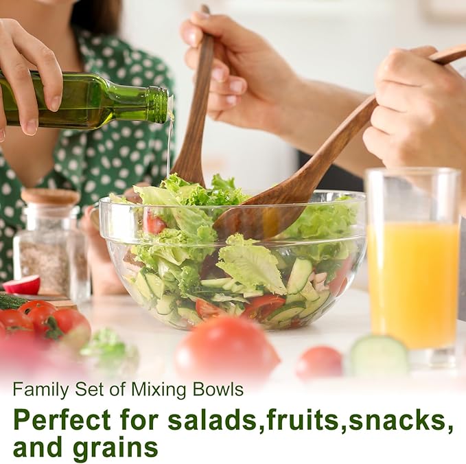4 Pcs Acrylic Salad Bowls Plastic Serving Bowls for Party for Snack or Chip Candy Dish Party Salad Container 16oz/37oz/54oz/84oz