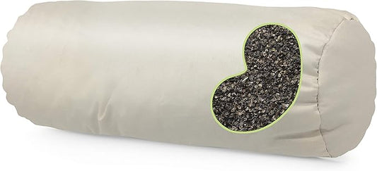 Bean Products WheatDreamz 4" x 12" Neck Roll Pillow - Organic Cotton Zippered Shell with Organic Buckwheat - Made in USA