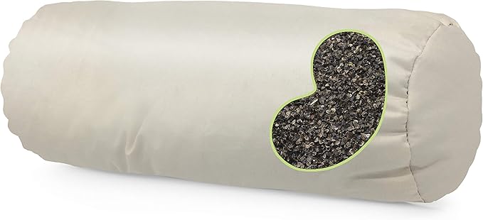 Bean Products WheatDreamz Neck Roll Pillow - Made in USA - Organic Cotton Zippered Shell with Organic Buckwheat - 6" x 16"…