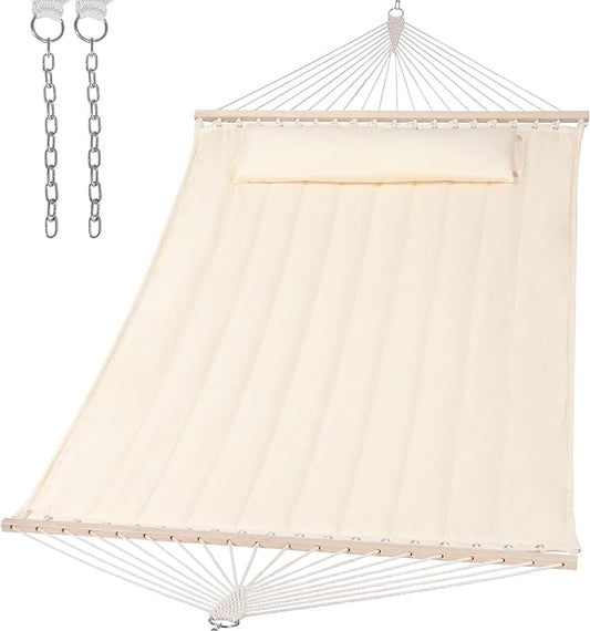 SUNCREAT Hammocks Replacement Hammock for Stand, 475 lbs Capacity, Two Person Backyard Hammock for Outside, Beige