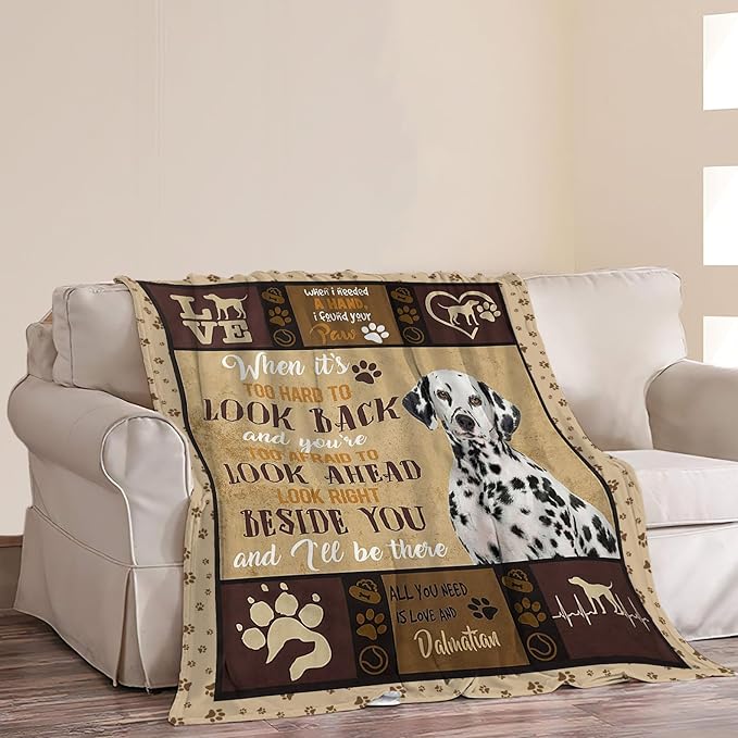 Dalmatian Blanket Dalmatian Dog Throw Blanket Soft Fleece Flannel Bedding Spotted Dog Gifts for Men Boys Women Girls Lovers Adults Stuff Plush for Couch Sofa Bed Room Decor 40"X50"