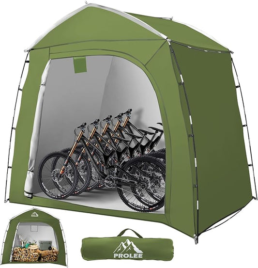 Bike Storage 7.3 x 5ft, Outside Storage Waterproof Oxford Fabric for 4 Bikes, Bike Shed, Garden Sheds & Outdoor Storage (Arch Green - XXL for 4-5 Bikes)