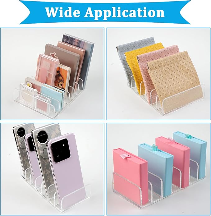 2 Pack Makeup Palette Organizer Eyeshadow Palette Organizer Acrylic Makeup Organizer 7 Sections Eyeshadow Palettes Holder for Bathroom Countertop Vanity