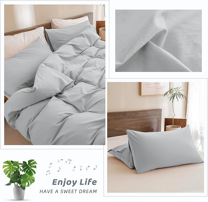 Sanracie King Comforter Set, Cotton Linen Feel Textured Comforter Set Cornflower Blue, Simple King Bedding Set 3pcs(1 Aesthetic Solid Comforter + 2 Pillowcases) Soft Lightweight