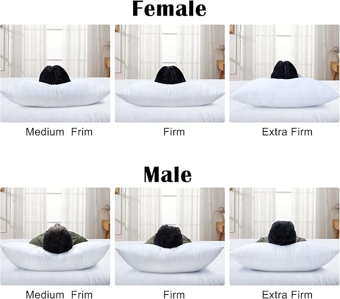 Shatex Firm Pillow, Queen Bed Pillow 28 x 20inch, Adjustable for Neck Pain Relief，Back Pillow Provide Strong Support for Stomach & Side Sleepers