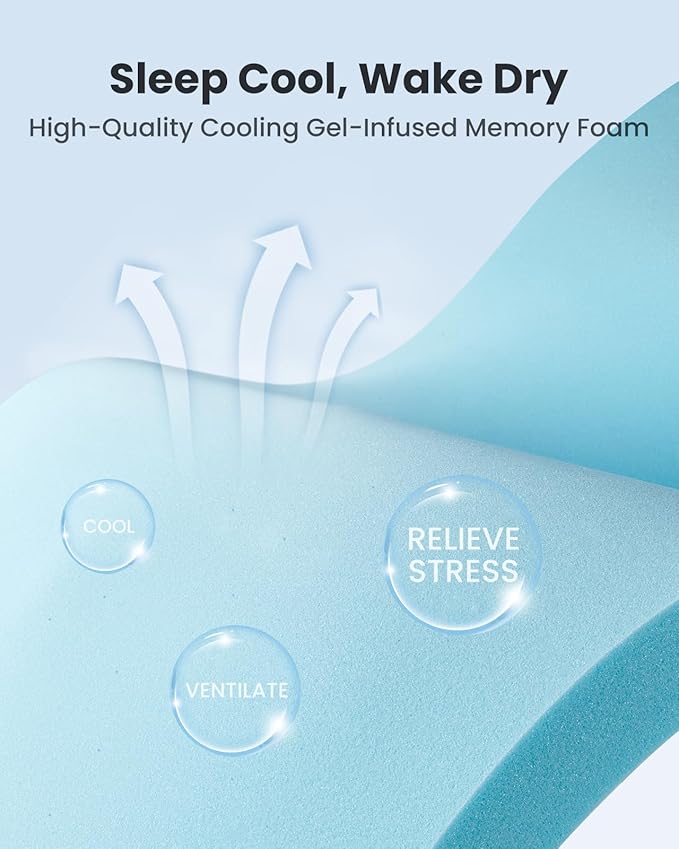 Dreamsmith Queen Size Mattress Topper - 2 Inch Cooling Gel Memory Foam Mattress Pad for Pressure Relief, Bed Topper with Removable Washable Soft Cover Non-Slip, CertiPUR-US & Oeko-Tex Certified