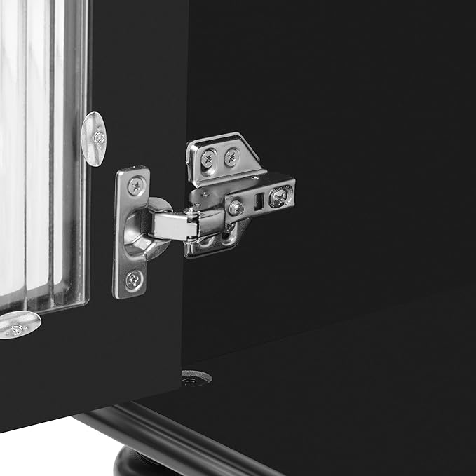 Merax 68.9'' TV Stand for TVs up to 75 Inches, Entertainment Center Media Console Table with Storage Cabinet, Fluted Glass Doors, Wood Legs for Living Room