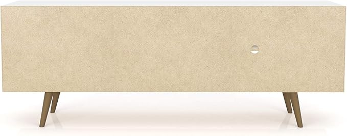 Manhattan Comfort Liberty Mid Century Modern TV Stand for Televisions up to 60 Inches, Bedroom and Living Room Entertainment Center with Storage, Shelves, and Cabinet, 63" Wide, White/3d Print