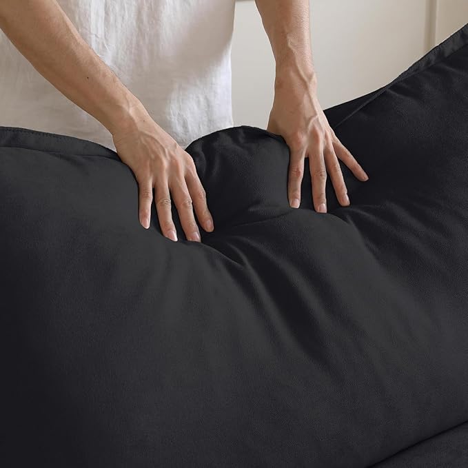 JACH V Shape Modern Sectional Couch, Convertible Sectional Sofas Couches, Minimalist Deep Seat Sofa, Down Fill Modular Sofas for Living Room, Office, Apartment (5-Seat, Black)