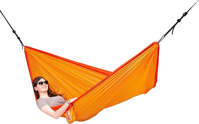 LA SIESTA Colibri 3.0 Outdoor Hammock & Tree Straps - Portable Camping Hammock for Hiking, Travel, and Backpacking - Breathable Nylon Single Person Hammock, Sunrise