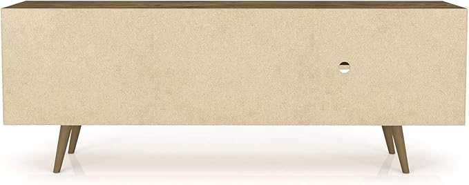 Manhattan Comfort Liberty Mid Century Modern TV Stand for Televisions up to 60 Inches, Bedroom and Living Room Entertainment Center with Storage, Shelves, and Cabinet, 63" Wide, Brown/3d Print