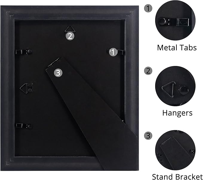 GraduationMall 8x10 Picture Frames, Real Glass, Display Photos for Wall or Tabletop, Mahogany with Gold Beads, 2-Pack