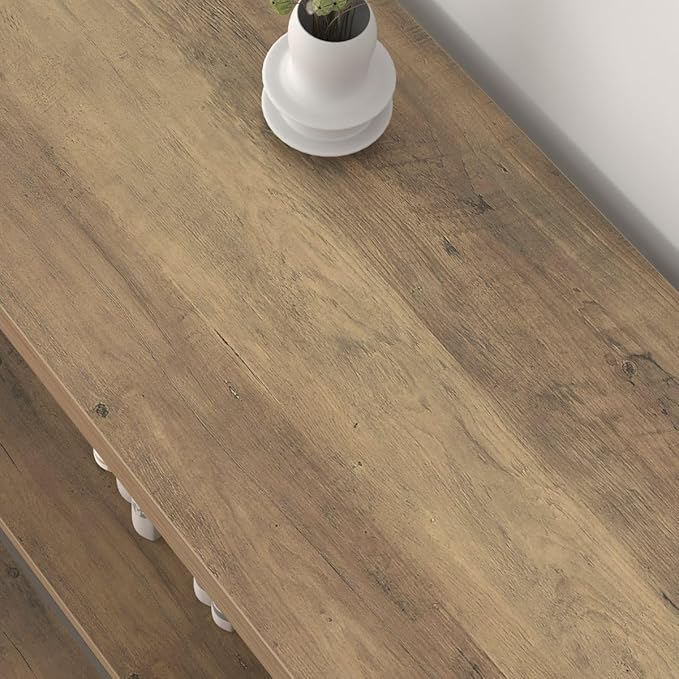 FOLUBAN Sofa Console Table, Modern Entryway/Hallway Table for Living Room, Oak