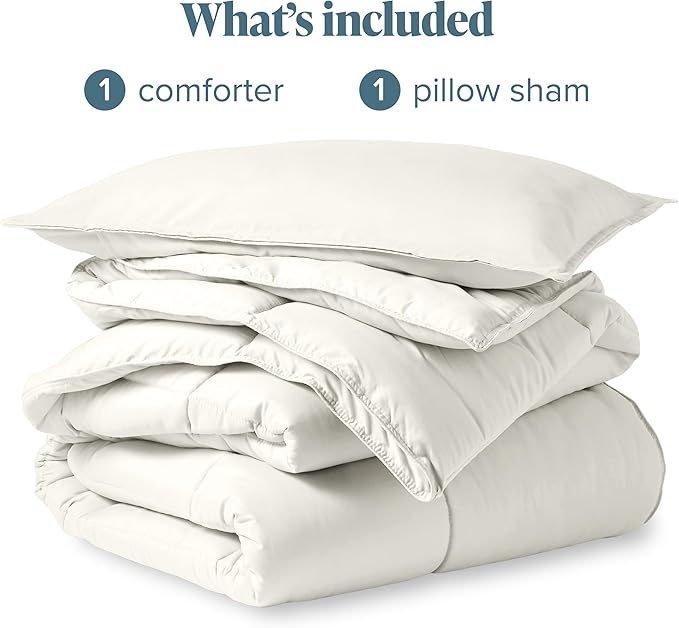 Bare Home Comforter Set - Twin/Twin Extra Long Size - Ultra-Soft - Goose Down Alternative - Premium 1800 Series - All Season Warmth (Twin/Twin XL, Cream)