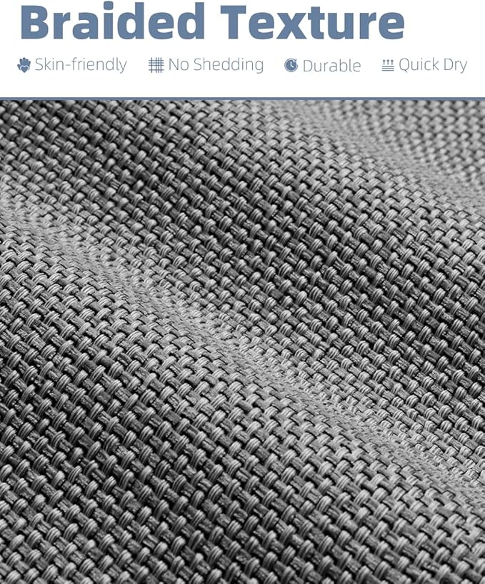 PADOOR Non-Slip Bath-Mats for Bathroom, Rubber-Backing Braided Absorbent Bathroom Mat Machine Washable Thin Bathroom Rugs Fit Under Door Quick Dry Bath Rugs for Floor, 17''x24'' Grey