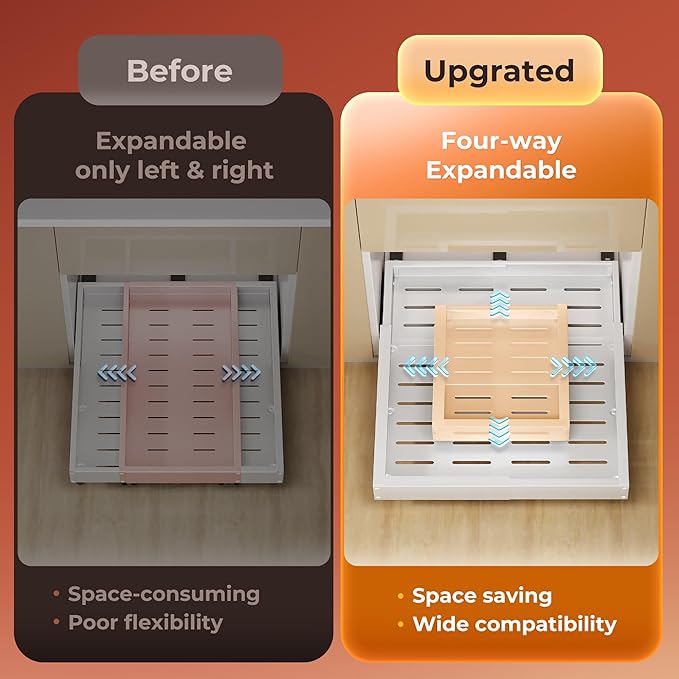 2Pack Pull Out Cabinet Organizer, Slide Out Drawer Expandable Width (12"-19") and Depth (17"-23") With 3 Slides, Fixed with Adhesive Film or Nail for Cabinets in Kitchen, Pantry or Bathroom