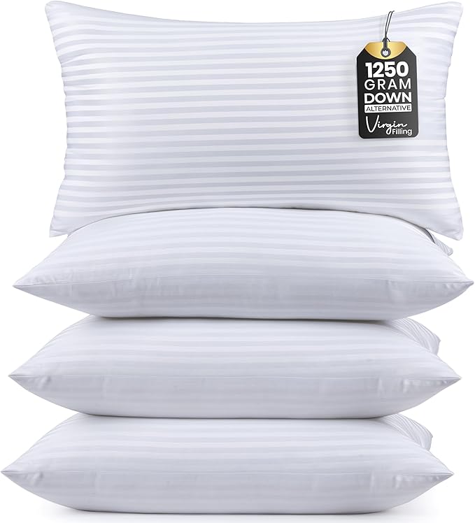 Utopia Bedding Pillows King Size Set of 4 (White), Hotel Pillows, Cooling Pillow for Side, Back or Stomach Sleepers