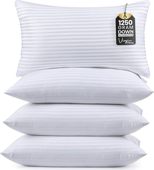 Utopia Bedding Pillows King Size Set of 4 (White), Hotel Pillows, Cooling Pillow for Side, Back or Stomach Sleepers