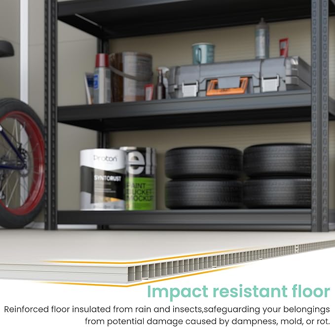 UDPATIO Outdoor Storage Shed 7.5x10.7 FT, Plastic Garden Shed for Bike, Garbage Can, Tool, Outside Sheds & Outdoor Resin Shed with Lockable Door for Backyard, Patio, Lawn, Standstone