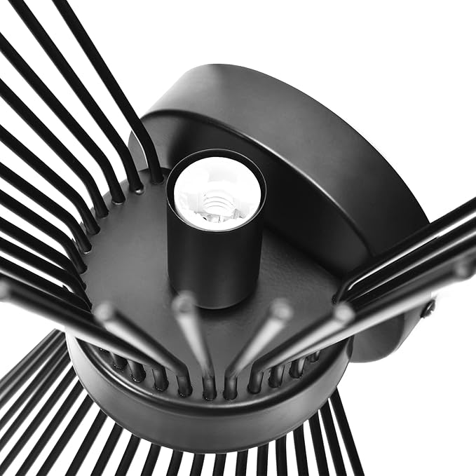 EDISLIVE 2-Bulb Vanity Light Mid-Century Modern Starburst Wall Sconce Lamp Sunburst Sconce- 11 x 4.7 x 15.8 Inches Wall Light for Powder Room Bedroom Bathroom (Black)