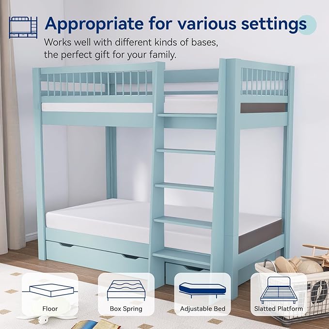 Amazon Basics Memory Foam Mattress, Soft Plush Feel, 6 Inch, Full, White/Grey