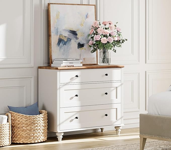 WAMPAT TV Stand for 75 Inch TV, Wood TV Cabinet Entertainment Center Television Stands for Living Room, 2-in-1 Sideboard Buffet Cabinet with Glass Door & Drawer for Kitchen, Off White