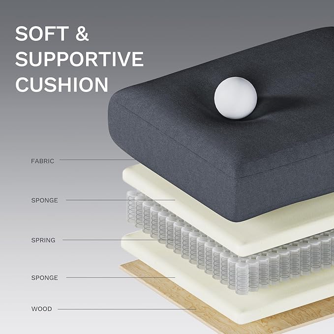 COLAMY Accent Single Sofa Chair with Arms,Comfy Upholstered Reading Accent Chairs for Bedroom,Single Sofa Chair with Wood Legs (Dark Grey)