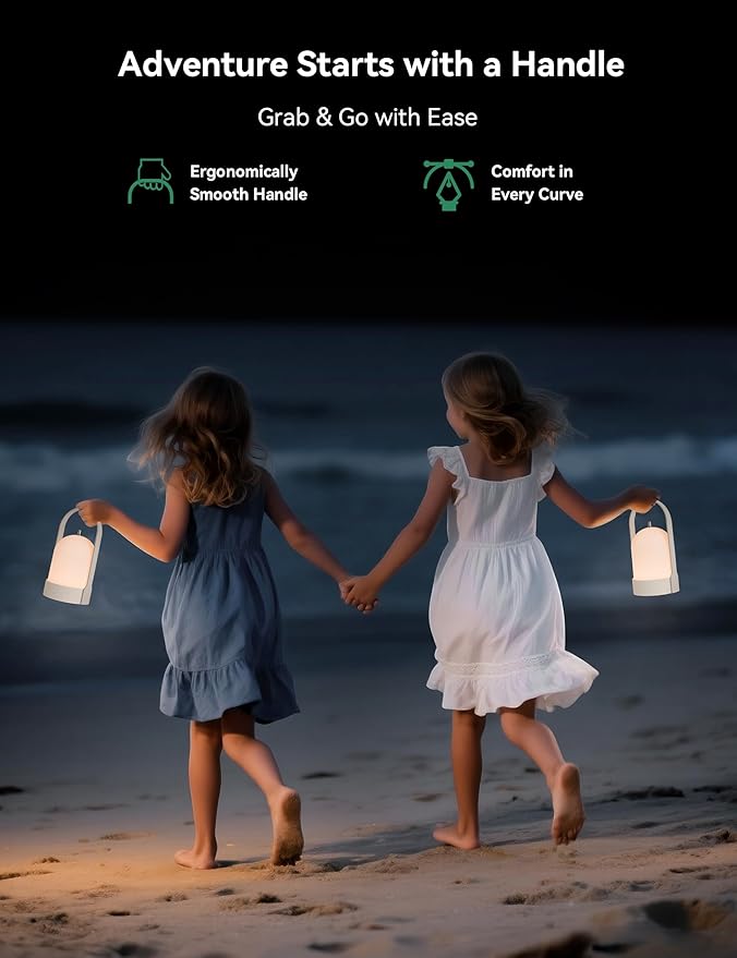 Tubicen Portable Lamp, Battery Operated Rechargeable Cordless Table Lamps 4-Level Touch Dimmable Desk Outdoor Lamp, Night Light for Camping Lantern Home Bedroom Dinning Room Balcony Patio