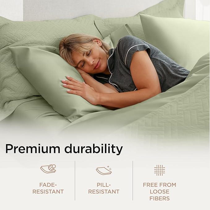 Threadmill Luxury Supima Cotton Sheets, Luxury 1000 Thread Count Soft 100% Cotton Sheets for Queen Size Bed, 4 Pc Sage Green Bed Sheets Queen Set, 5-Star Hotel Quality Deep Pocket Bed Sheets Set