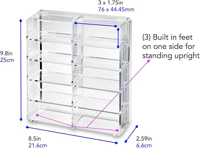 BY ALEGORY Acrylic Makeup Compact Organizer Large Drawer Display Case Storage for Blush Bronzer Powder Beauty Cosmetic Refillable Container Tray (2)