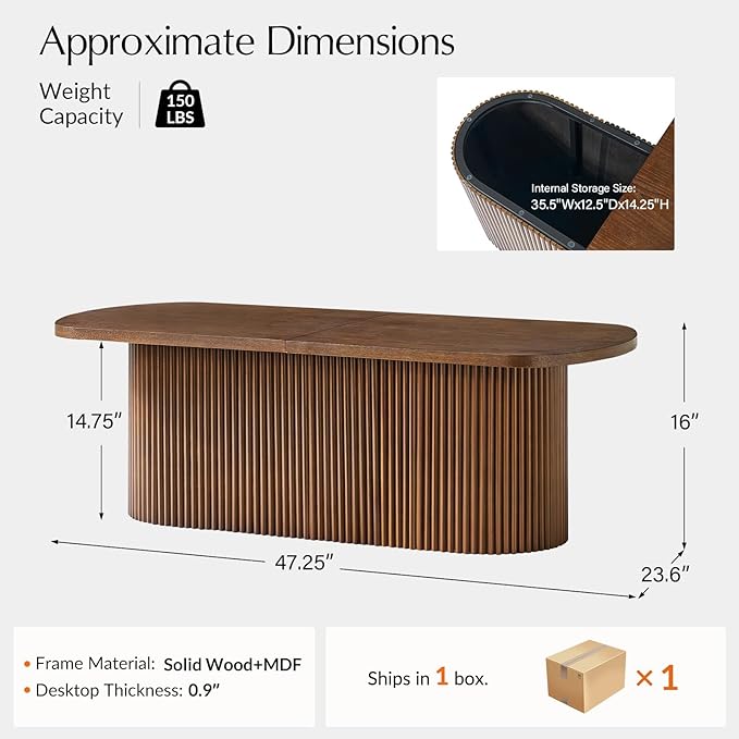 HULALA HOME Modern Lift Top Coffee Table with Storage, Space Saving Living Room Table, Multi-Functional Wood Coffee Table(Walnut)