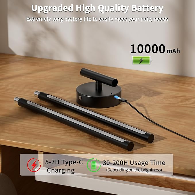 Battery Operated Wall Sconce Light: Wireless Magnet Wall Lamp Rechargeable with Remote Cordless Adhesive LED Sconce Wall Lighting Indoor for Living Room Bedroom Hallway Decor Black