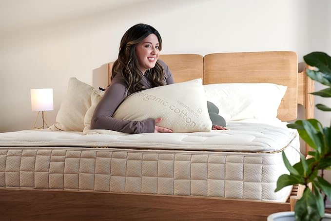 Naturepedic Organic Latex Pillow - King Bed Pillow with Medium Comfort - Luxury Pillow with Adjustable Fill for Comfortable Sleeping, Back Support and Neck Pain Relief