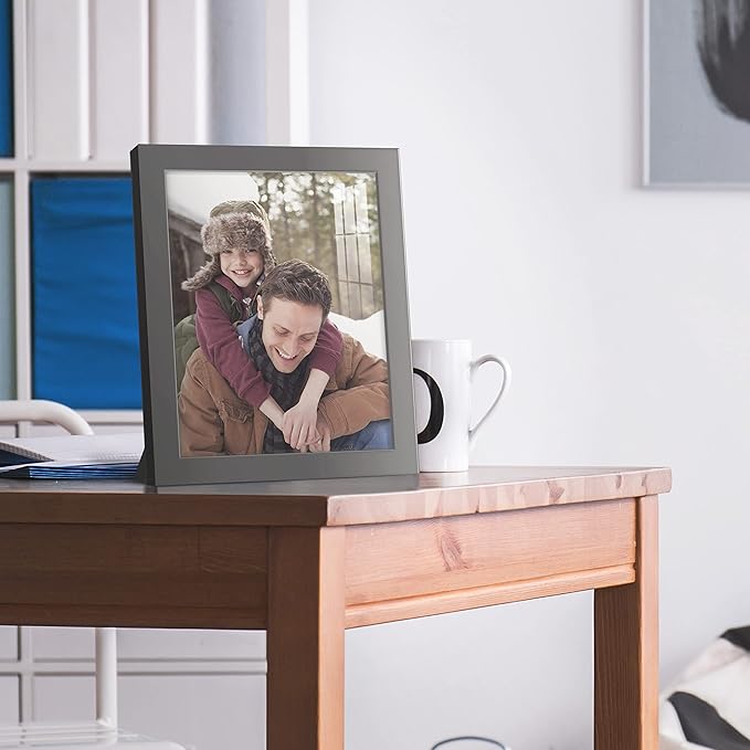 Renditions Gallery 8x10 inch Picture Frame High-end Modern Style, Made of Solid Wood and High Definition Glass Ready for Wall and Tabletop Photo Display, Gray Frame