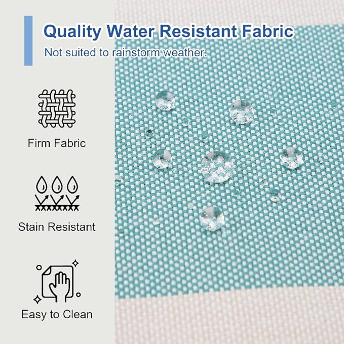 Outdoor Throw Pillow Covers 18x18 Inch, Set of 2, Cover Only! Waterproof Fade Resistant Decorative Cushion Sham Pillow Cases for Patio Furniture Chair Couch Sofa - Teal Ivory Striped