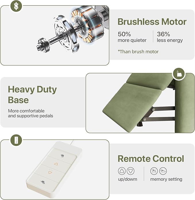 Claiks Power Recliner Chair for Adults, Adjustable Reclining Chair, Comfortable Recliner Couch with Side Pockets&Wire Remote Control, for Living Room, Home Theater, Bedroom, Linen Fabric, Green