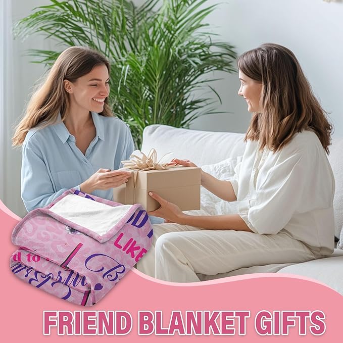 Friends Blanket Gifts, Birthday Gifts for Women Friendship, Friendship Gifts for Women Bestie BBF, Funny Throw Blanket Gifts for Friends Female, Best Friend Blankets 50"x60"