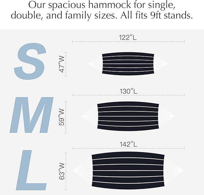 PNAEUT Double Hammocks for Outside, Replacement Outdoor Tree Hammock for Indoor Patio Porch Garden (Chasm, Medium)