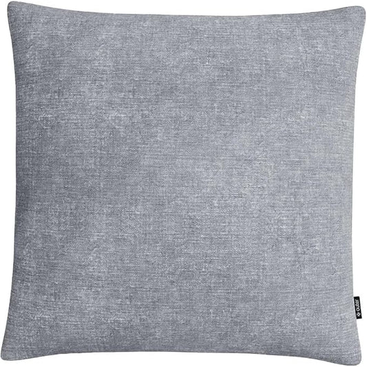 Outer Outdoor Throw Pillow with OuterWeave Performance Fabric, Decorative Outdoor Pillow for Patio & Outdoor Furniture, Includes Machine Washable Pillow Cover and Insert - Pacific Fog Gray, 18"x18"