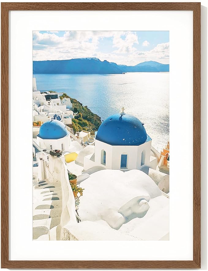 Axeman 17x23 Frame | Solid Oak Wood 13 x 19 Picture Frame With Mat To 17x23 | 23x17 Wood Poster Frame | Tempered Glass and Hanging Hardware Included Home Wall Decor Art Hanging Frame | Walnut