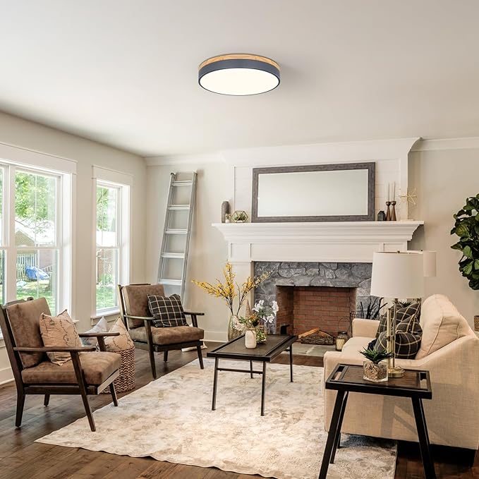 15.7" Minimalist Style Flush Mount Dimmable Ceiling LED Lightning Fixtures Close to Ceiling Easy Install for Bedroom Bathroom Laundry Room Porch Kitchen