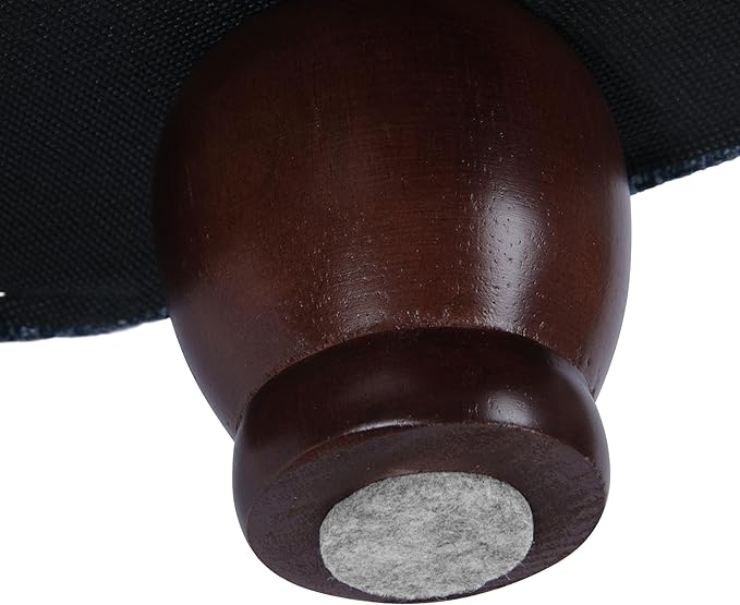 Homepop Home Decor | Large Button Tufted Woven Round Storage Ottoman for Living Room & Bedroom (Navy Woven) 25 inch D x 25 inch W x 15 inch H