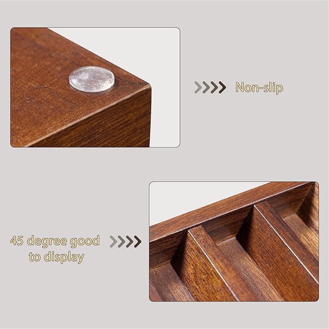 Knife Display Case Knife Holder for Pocket Knife Case Storage, Edc Tray Fits Edc Flashlight (Walnut,1 Pack)