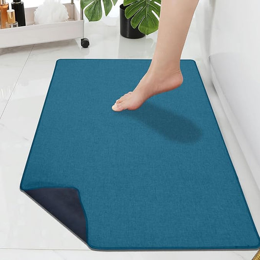 Yancorp 17"x30" Ultra Thin Bathroom Rugs,Low Profile Bath Mat Non Slip Fit Under Door Super Absorbent Washable Indoor Door Mat Small Rug