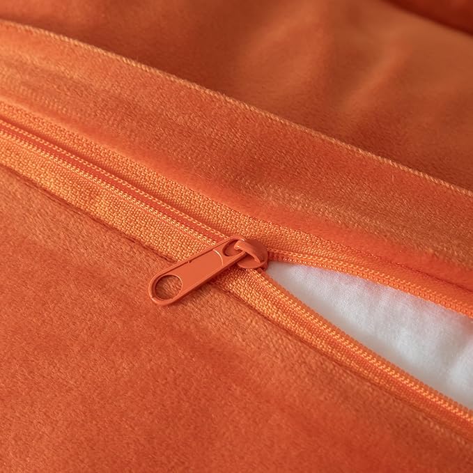 Yaertun Pack of 2 Chenille Textured Decorative Throw Pillow Covers Accent Solid Cushion Cover Soft Cozy Pillow Case with Velvet Back for Couch Sofa Bed Living Room 24x24 Inch Rust