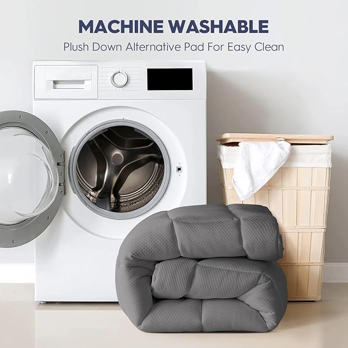 ELEMUSE Dual Layer 3 Inch Memory Foam Mattress Topper Twin, 2 Inch Cooling Gel Memory Foam Plus 1 Inch Down Alternative Pillowtop Mattress Pad with Cooling Cover, Soft Comfort Support, Grey