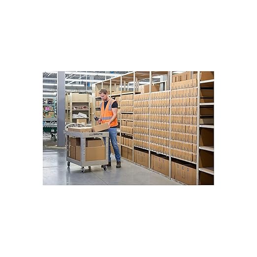 Rubbermaid Commercial 452088BG Heavy-Duty Utility Cart, Two-Shelf, 25 1/4w x 44d x 39h, Beige