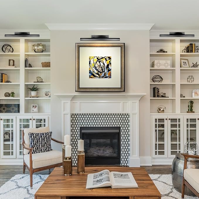 Black Picture Lights, 24inch Hardwired Picture Light for Wall, Art Light for Wall, Rotatable Wall Lights Over Picture, Frame Lights for Painting Display Artwork Portrait