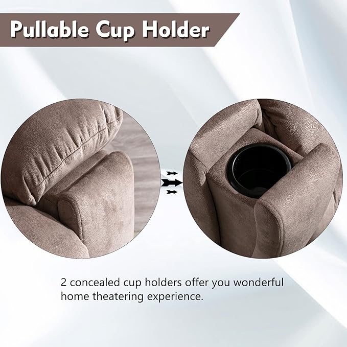 CANMOV Power Lift Recliner Chair with Massage and Heat for Elderly, Overstuffed Wide Recliners, Heavy Duty and Safety Motion Reclining Mechanism with USB Ports, 2 Concealed Cup Holders, Apricot