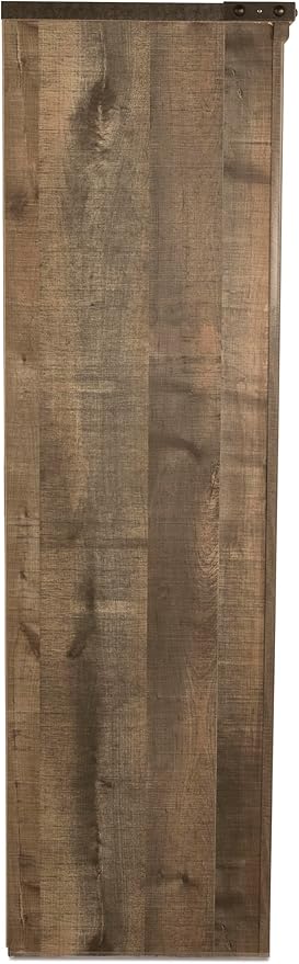 Signature Design by Ashley Trinell Rustic 5 Drawer Chest of Drawers with Nailhead Trim, Warm Brown